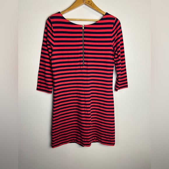 Lilly Pulitzer Size M Striped Midi Shirt Dress Stretch Pockets 3/4 Sleeve Summer - Picture 2 of 12